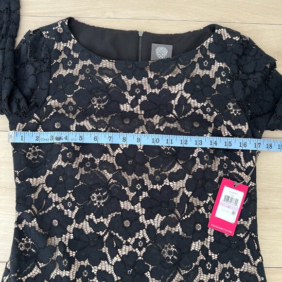 NWT Vince Camuto Black Bell Sleeve Lace Dress (6) Dark Coquette / Dark Romance - Picture 10 of 16